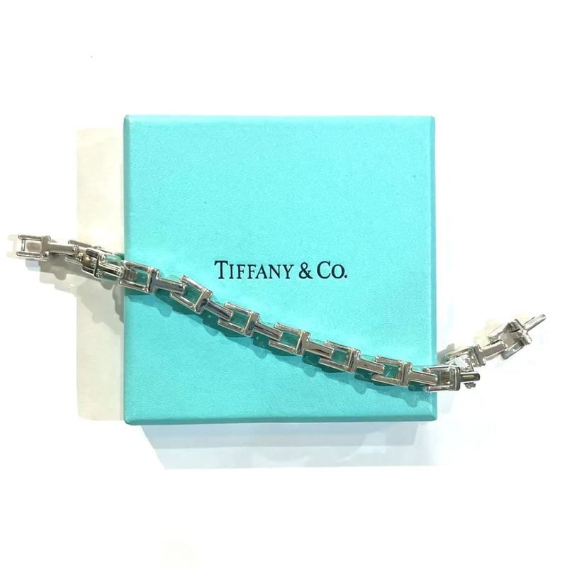 激レア【TIFFANY&CO. 】2161 重厚感Tモチーフ リンクシルバー