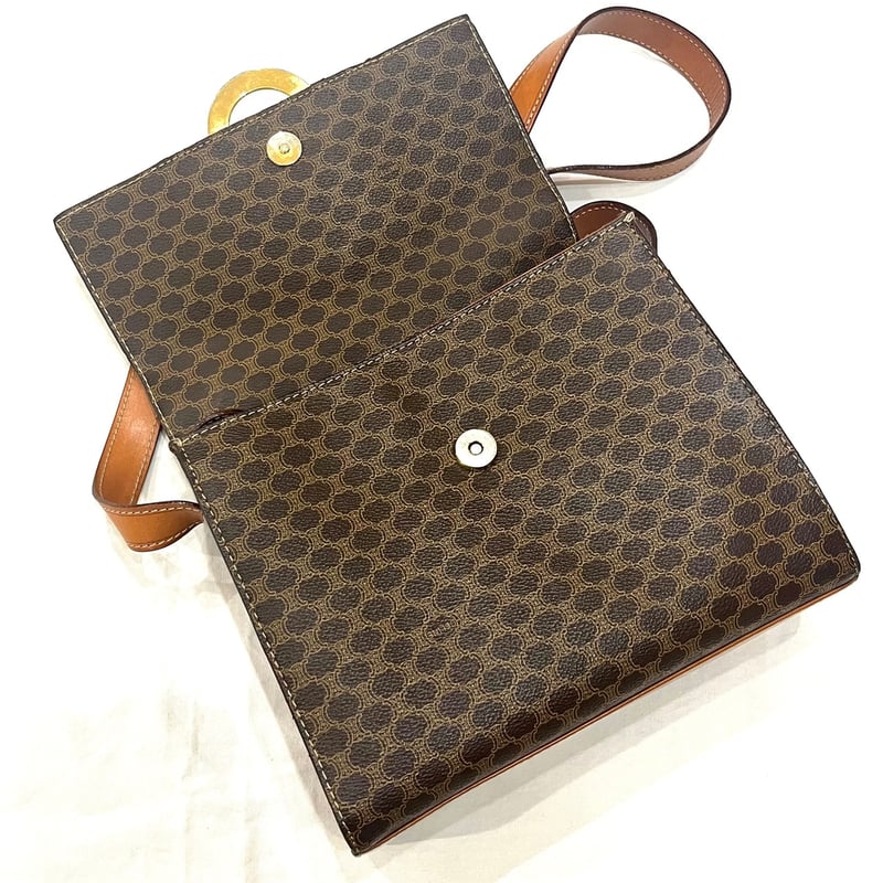セリーヌ バッグ　ショルダー　ヴィンテージ　マカダム　オールド OLD CELINE オールドセリーヌ マカダム柄ショルダーバッグ PVC