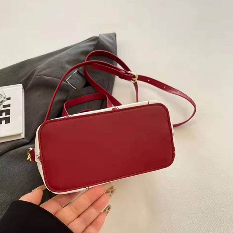 今季話題独占チェリー柄 2WAYミニバッグ ショルダー&ハンドバッグ
