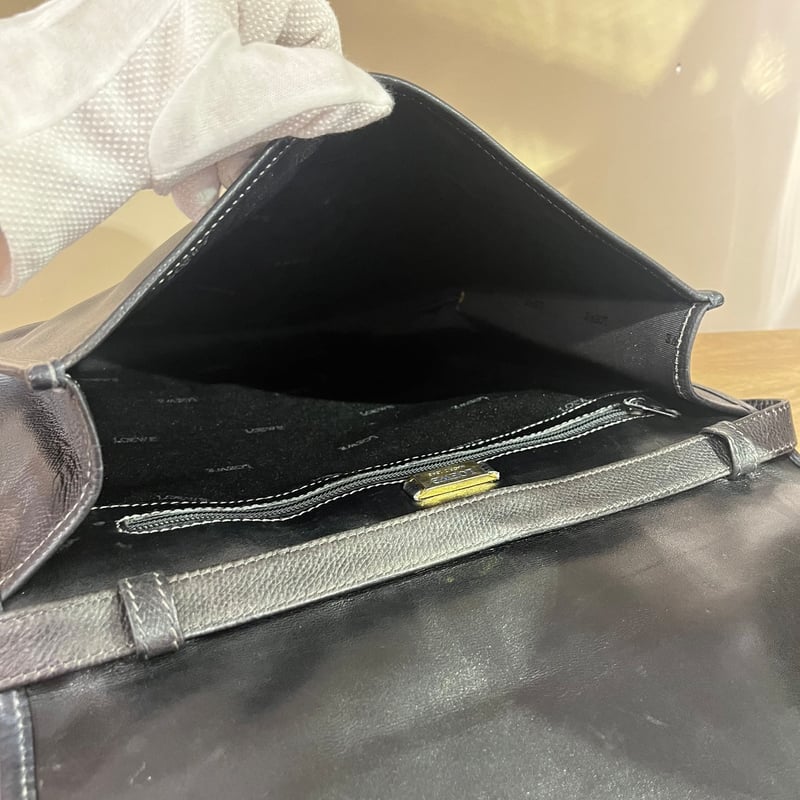 LOEWE ロエベ】ヴィンテージ 型押し本革レザー ショルダーバッグ