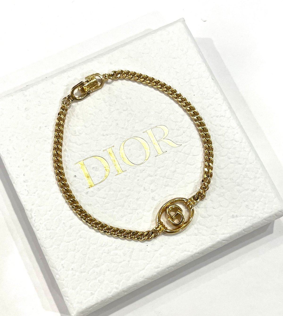 美品 Dior ブレスレット CDロゴ ヴィンテージ Christian Dior CDロゴブレスレット(ヴィンテージアクセサリー