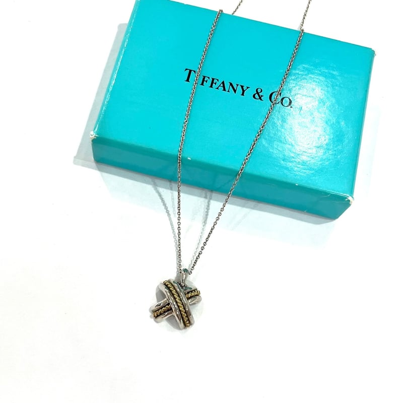 Tiffany & Co. 925 ネックレス T7057】Tiffany&Co. fold heart necklace/silver925