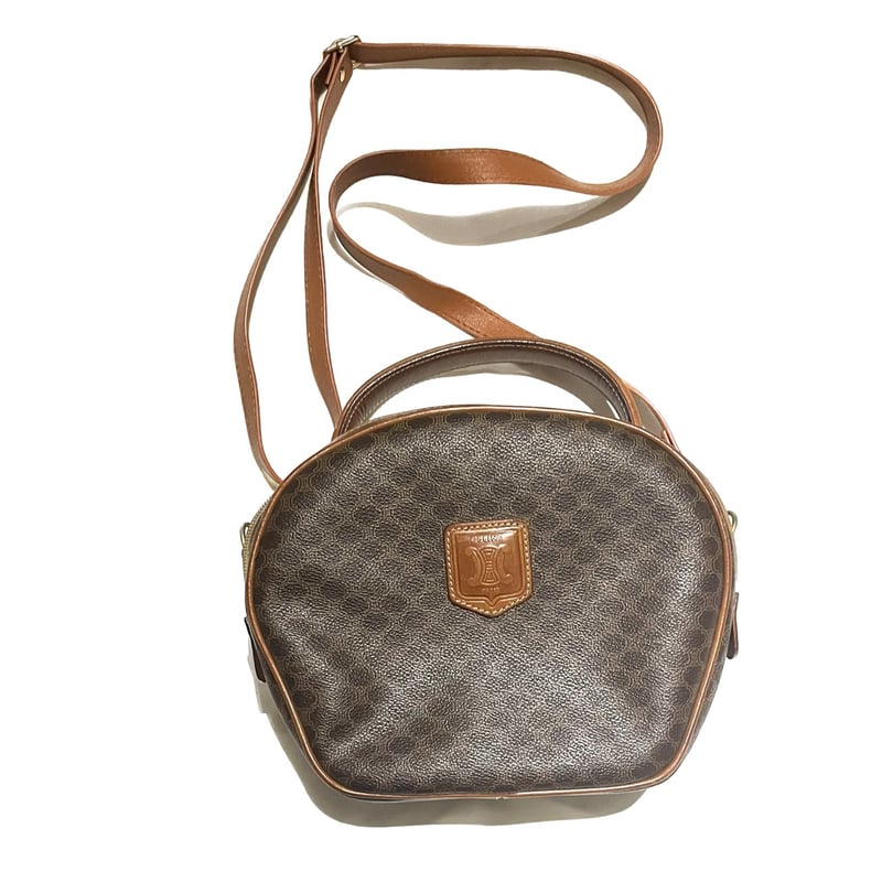1662VINTAGE CELINE マカダム2wayバニティトリオンフレザーバッグ