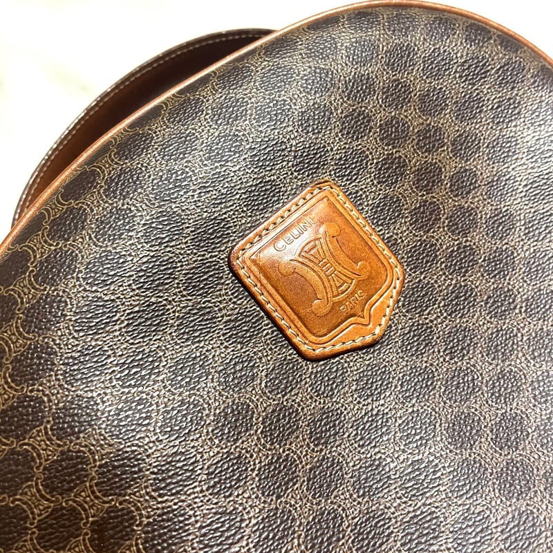 1662VINTAGE CELINE マカダム2wayバニティトリオンフレザーバッグ