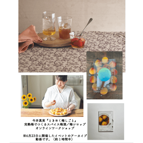 今井真実さん『ときめく梅しごと』完熟梅でつくるスパイス梅酒／梅シロップオンラインワークショップ動画