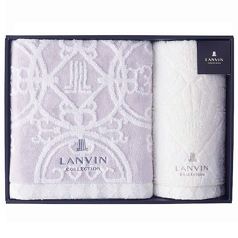 美品未使用タグ付き　LANVIN ランバンコレクション　タオルケット　2枚　ペア 両面シャーリングタオルケット/テーレ《LANVIN COLLECTION