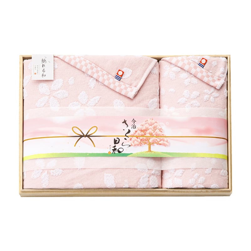 触れる和 さくら日和 木箱入り 今治 タオルセット 5,500円 | 贈答品の