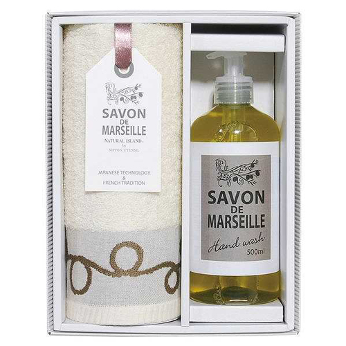 サボン・ド・マルセイユ ハンドタオル＆ソープセット 3,300円 | 贈答品