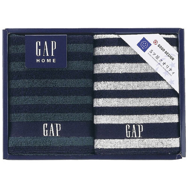 GAP HOME NEWボーダーギフト ウォッシュタオル 2P 1,650円