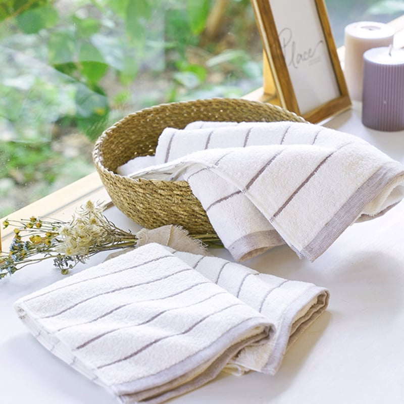 ナチュラルフェイスボーダー フェイスタオル 4P 3,300円 | 贈答品の