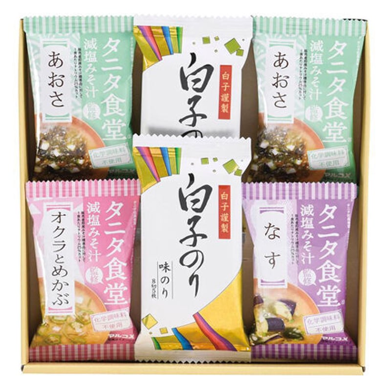 国内外の人気集結! 詰合せ 減塩みそ汁・白子のり 監修 タニタ食堂 1,620円 贈答品 | スープ・味噌汁