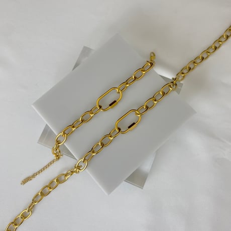 ゴールドチェーン ネックレス ブレスレットセット