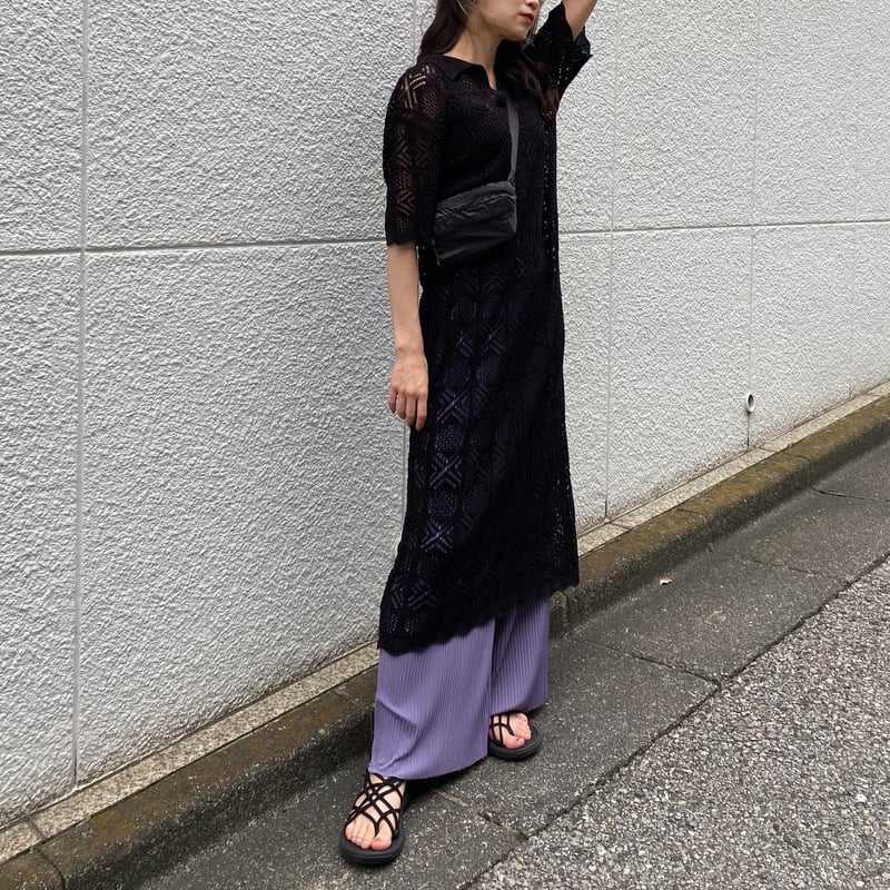 futo9eワンピース 透かし編みワンピース-Black | Alt due