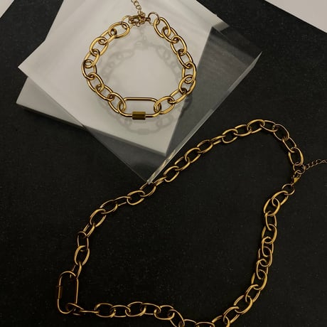 ゴールドチェーン ネックレス ブレスレットセット | Alt due