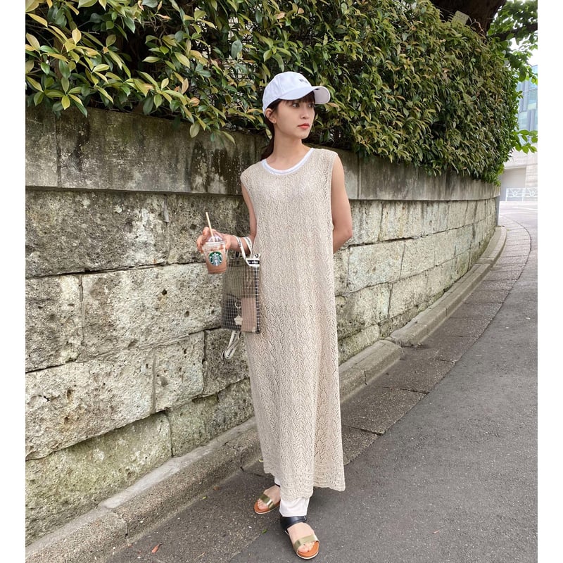 mystic★ミスティック★ニットベストワンピースセット★ベージュ★サイズ2 mystic☆ミスティック☆ニットベストワンピースセット☆ベージュ