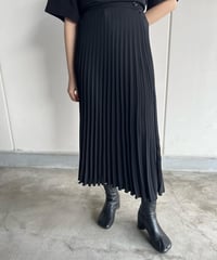 【MM6】ブラック プリーツ ミディアムスカート