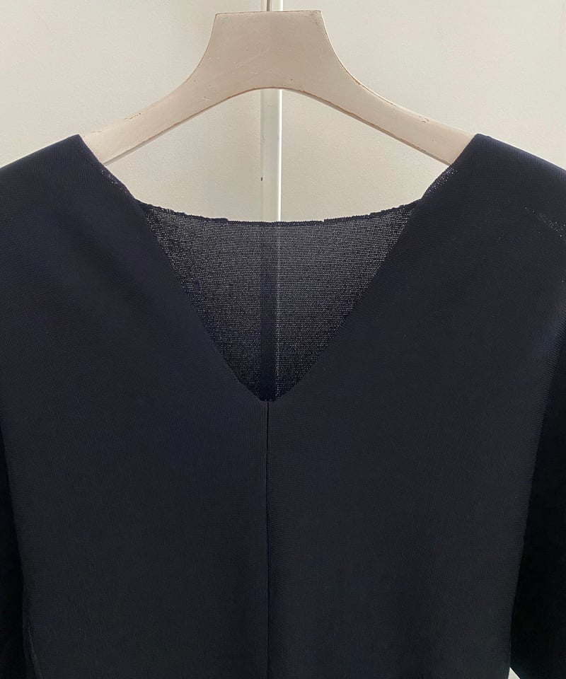 Mame Kurogouchi】Milano Ribbed Deep V-Neck Dres