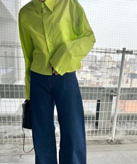 【MM6】コットンポプリンクロップドネオンカラーシャツ