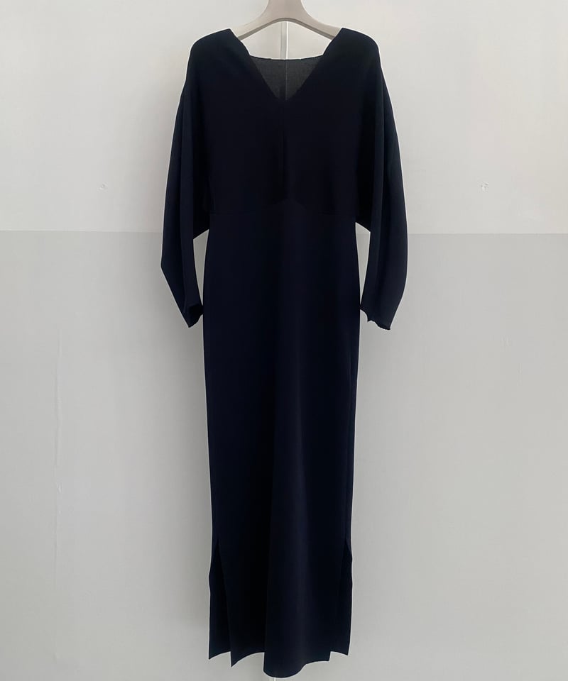 Mame Kurogouchi】Milano Ribbed Deep V-Neck Dres