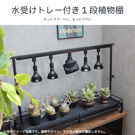 水受けトレー付き１段植物棚（ダクトレール付き）