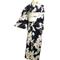 ✨️未使用品✨️ ♦︎綿麻 浴衣♦︎ クレマチス つやび×雅姫 藤紫 クレマチス 綿麻 注染 浴衣 | 和gen
