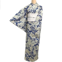 ✨️未使用品✨️ ♦︎綿麻 浴衣♦︎ クレマチス つやび×雅姫 藤紫 クレマチス 綿麻 注染 浴衣 | 和gen