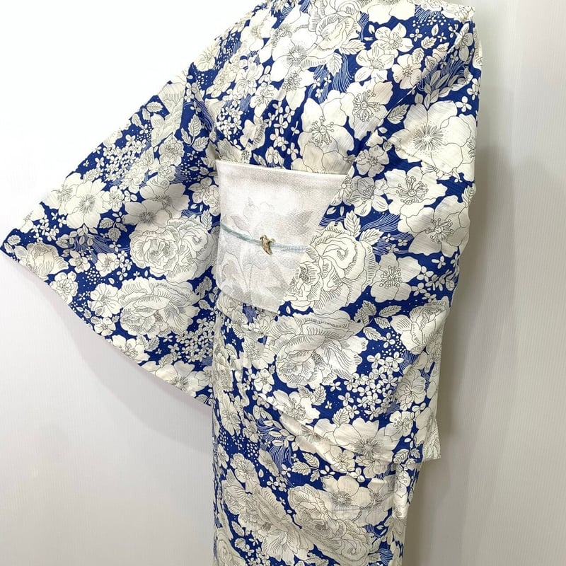 一 ichi リバティ柄 青 白 花 和風館 | 和gen