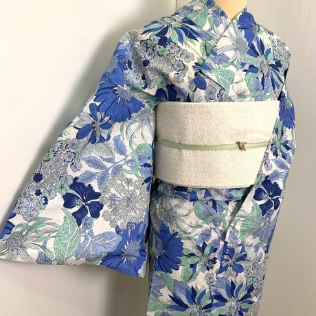 和風館　ichi 　リバティ柄　アンジェリカ・ガーラ　ブルー