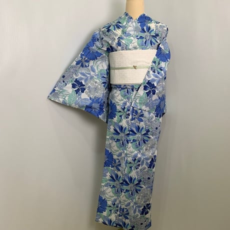 和風館　ichi 　リバティ柄　アンジェリカ・ガーラ　ブルー