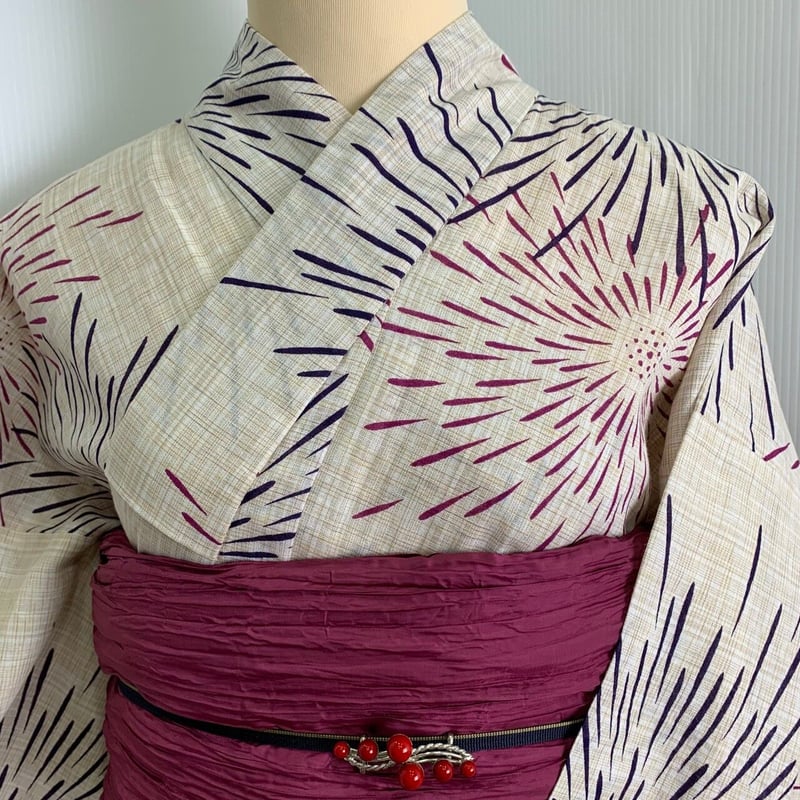 夢千夜　綿麻浴衣　紫陽花　新品未使用 浴衣 夢紫陽花 - ホテル・旅館備品の格安卸ならマルワ縫製通販部