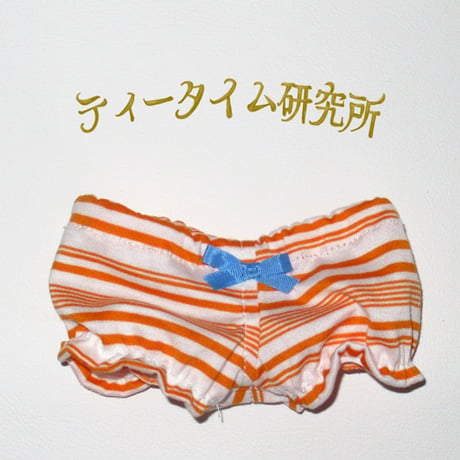 Mサイズ　オレンジ/青いリボンおパンツ