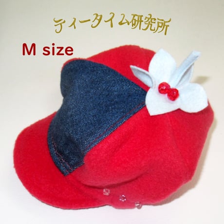 Mサイズ　いちごのお帽子