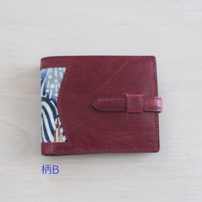 DATII 紅型×豚革 二つ折り財布 レッド | 両国コージロー