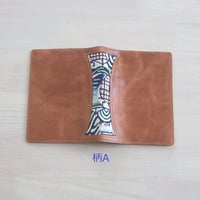 DATII  紅型×豚革  ブックカバー（文庫本サイズ）キャメル