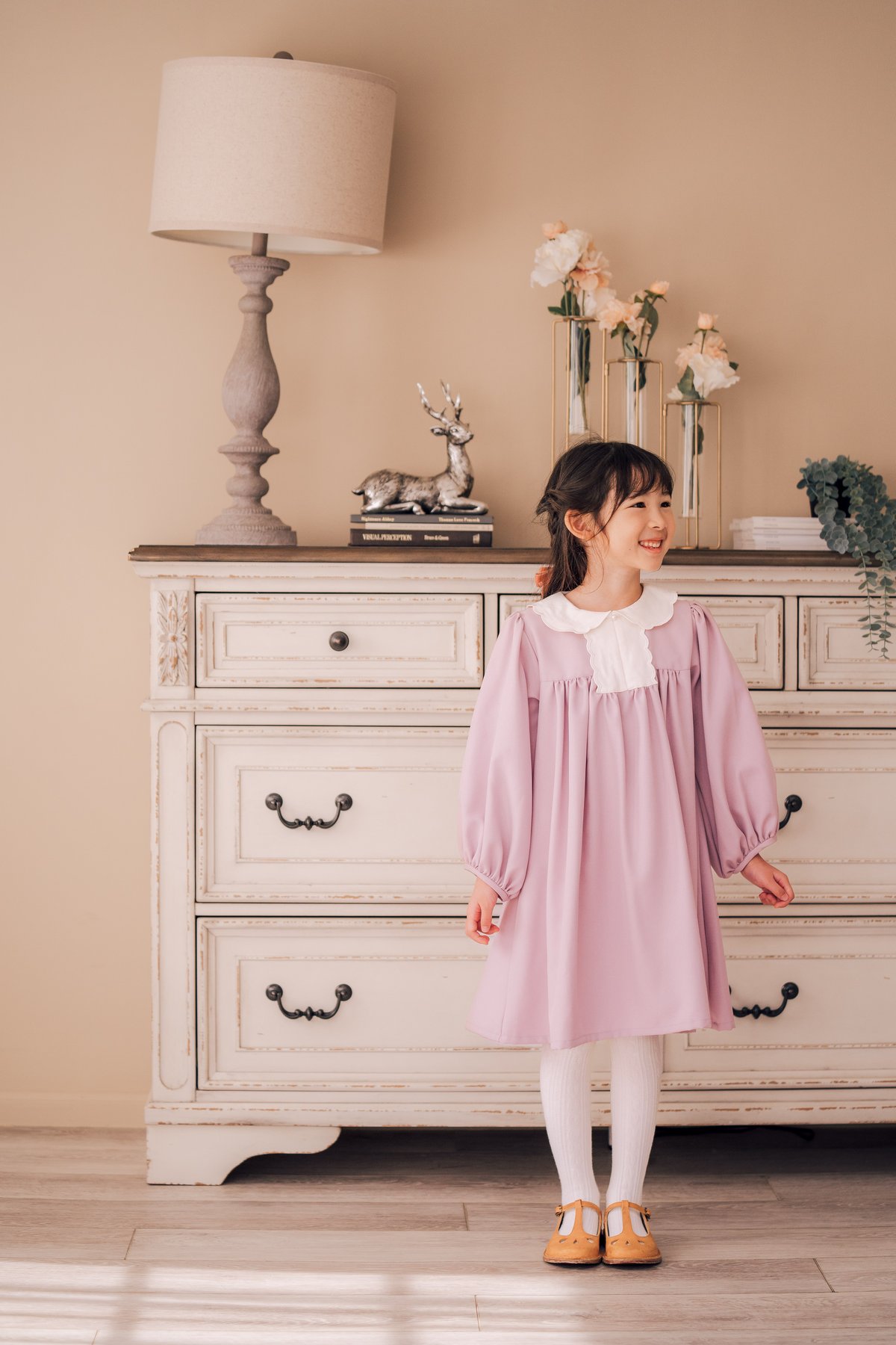 10%off】9号StelladeLibero ラベンダー フラワー刺繍ドレス 10%off】9