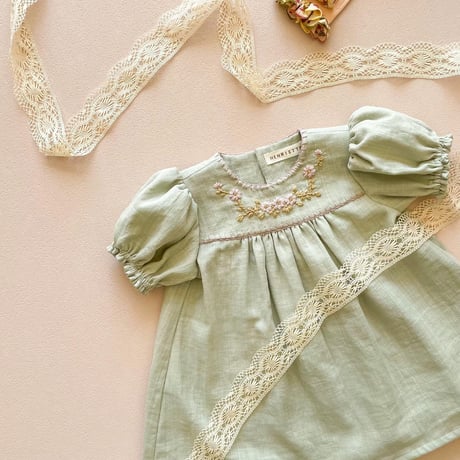 Loulou パフスリーブワンピース【mint】