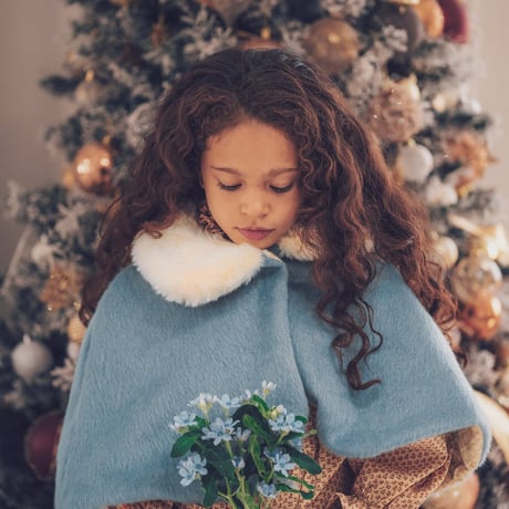 Shaggy wool poncho 《tweedia》