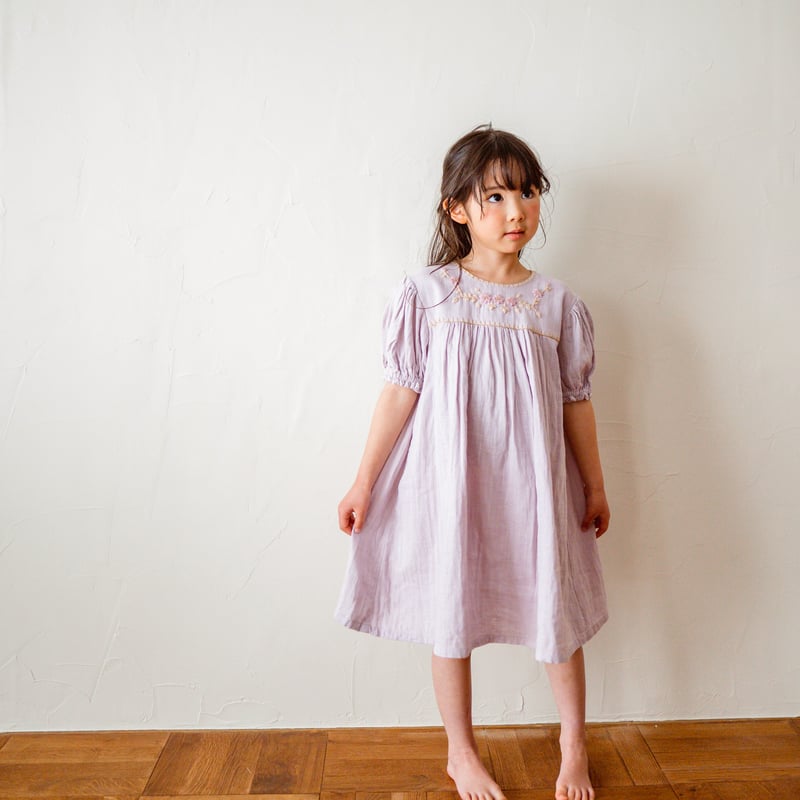 Loulou パフスリーブワンピース【lavender】 | atelier-henriett