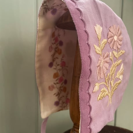 刺繍ボンネット  【ライラック】