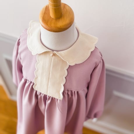 étoile　【ラベンダー】刺繍襟のセレモニーワンピース