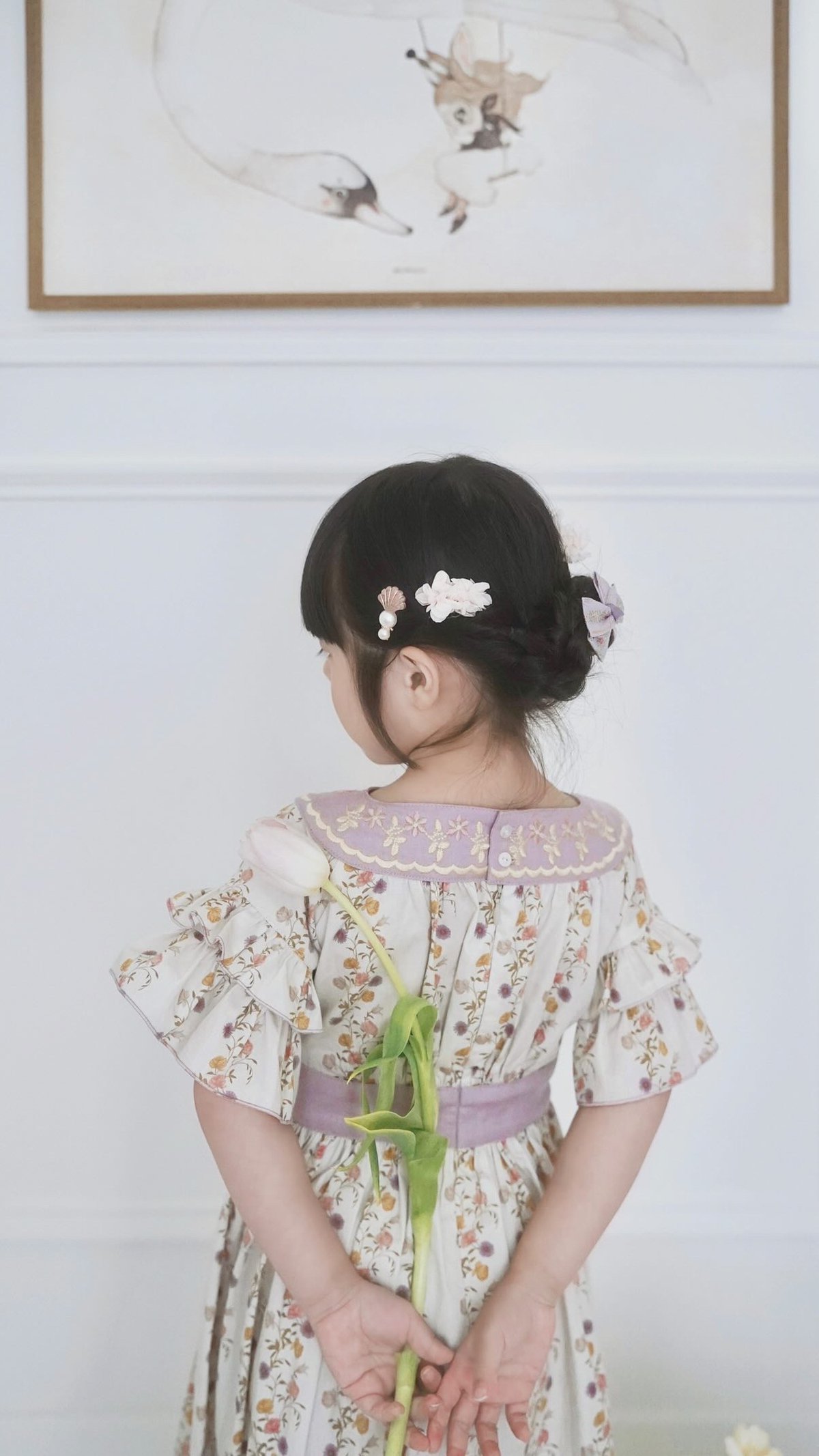 Fiore -double frill dress- ローズガーデン(ラベンダー) | ate