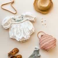 Loulou パフスリーブロンパース｟受注製作｠オフホワイト