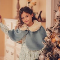 Shaggy wool poncho 《tweedia》