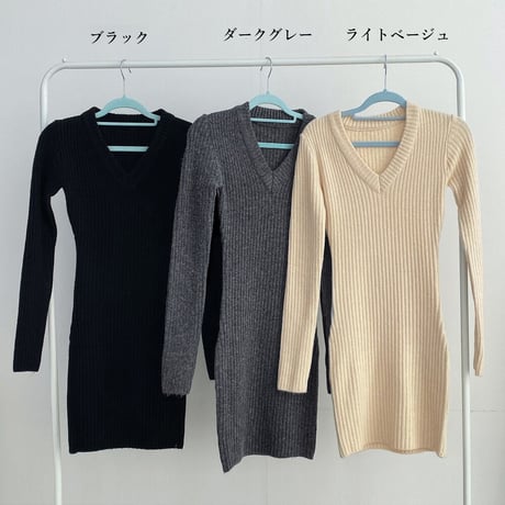 ミニニットワンピース スリムフィット