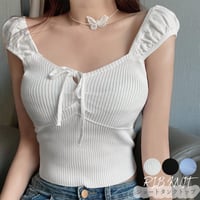 タンクトップ ニットビスチェ 夏 可愛い