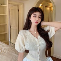 きちんと感があり上品な、愛らしいフォルム。 トップス  ピュアカラー 簡約 上着 柔らかいワックス
