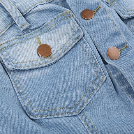トップス  デニム キャミソール   タンクトップ  ショート丈   レディース