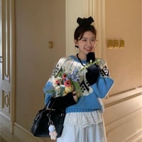 大人の可愛さが詰まった1枚  ニットトップス  可愛い 2024秋冬  快適である セーター トップス 長袖