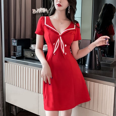 レディースワンピース かわいい 襟 半袖 ミニ ショート丈   大人女子 可愛い フェミニン