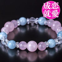 アクアマリンとローズクォーツでキラキラ☆彡夢の組み合わせ☆彡【アクアローズ好運ブレスレット】